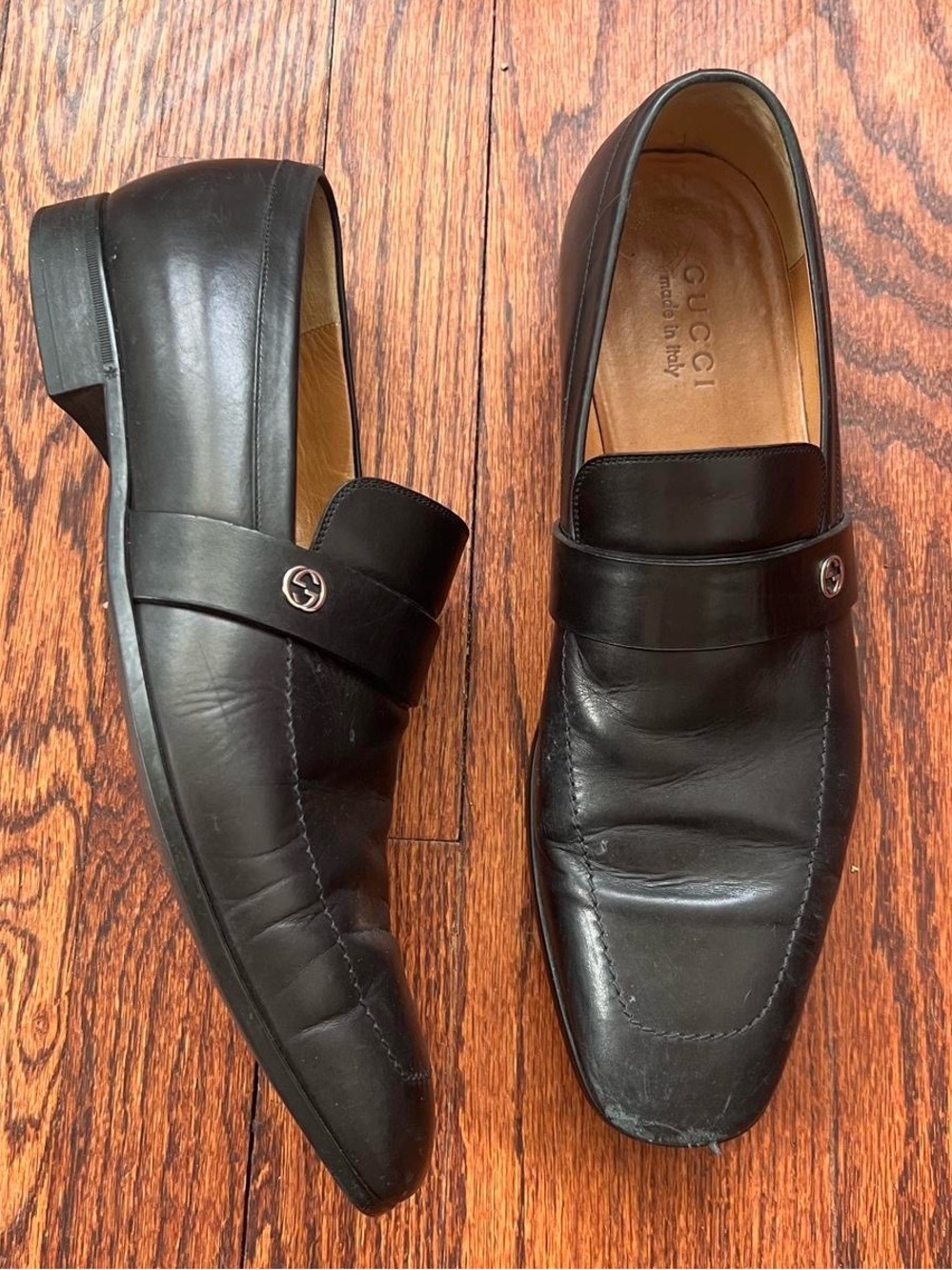 $725 Gucci Leather Driving Loafer Slip Ons Men’s size 9